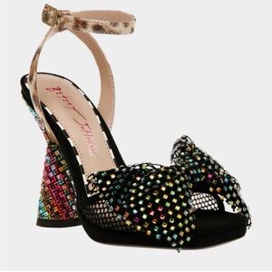 Betsey Johnson Black and Multicolor Women's Heels